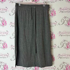 Press skirt tie up waist dark grey Elegant Charcoal Pencil Skirt